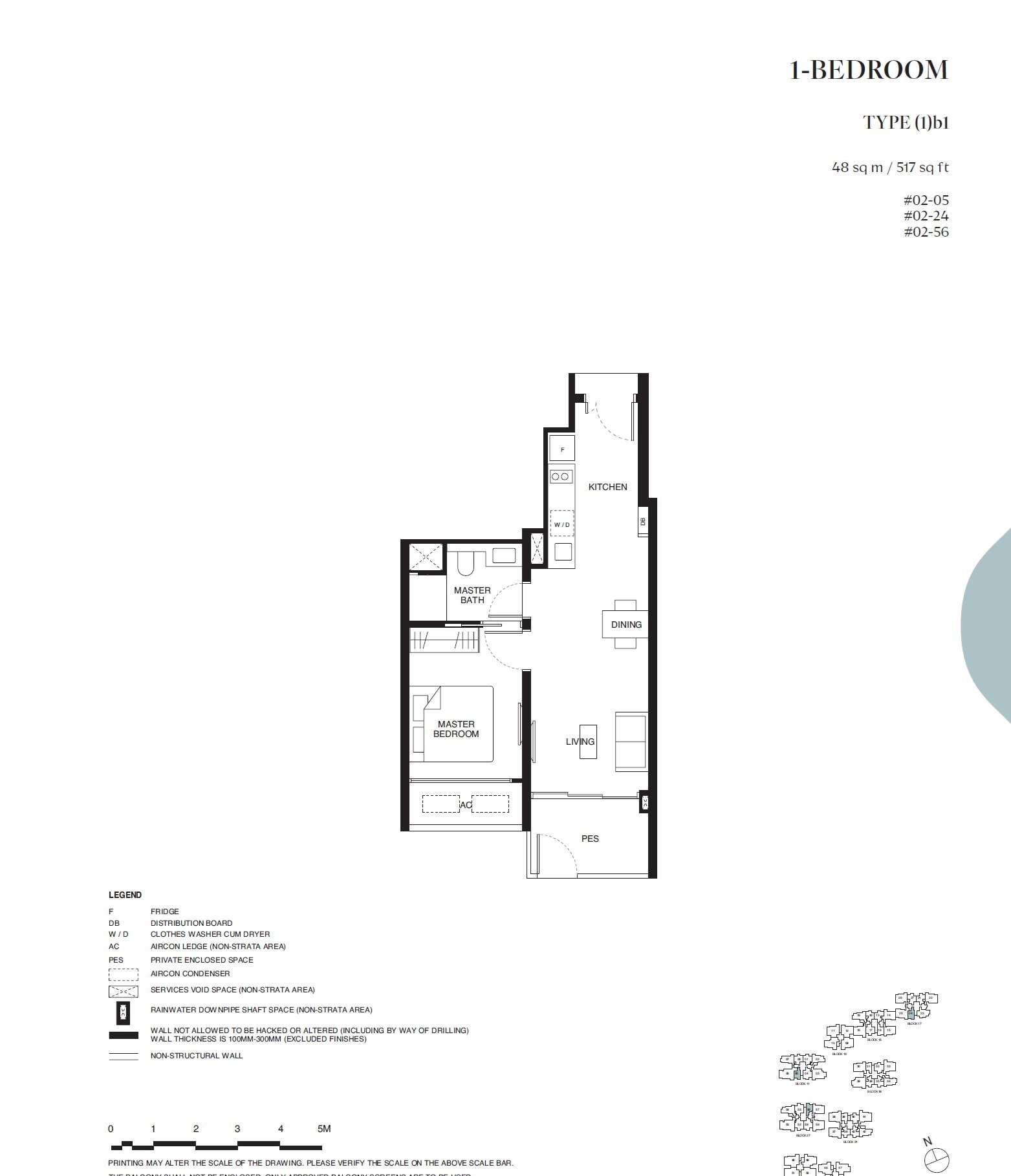 Tengah Garden Residences 1 Bedroom Floor Plan 2